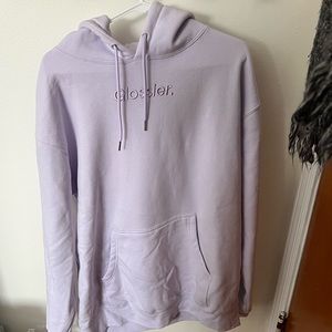Limited edition lavender Glossier hoodie